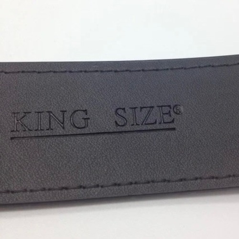 King Size Genuine Leather Black Belt Size 52/54 Antique Nickel‎ Buckle *READ*